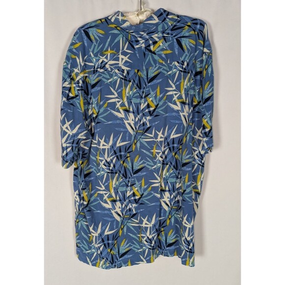 Joe Marlin Button Down XXL Mens Blue Tropical Print Short Sleeve Hawaiian Cruise - Picture 4 of 5